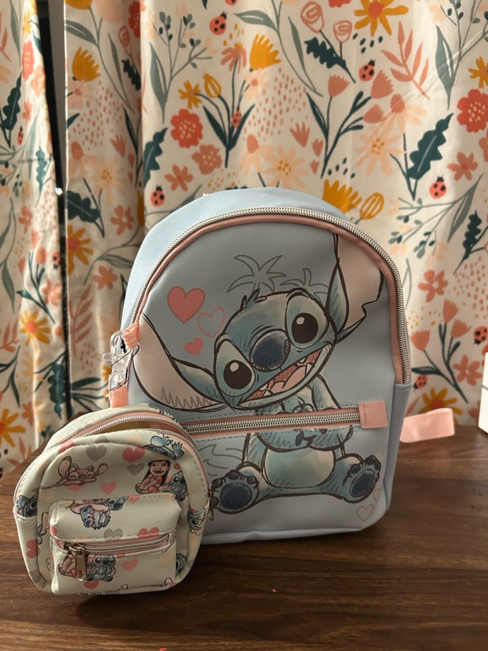 Disney Lilo & Stitch Bioworld Mini Backpack Light Blue NWT + Coin Purse